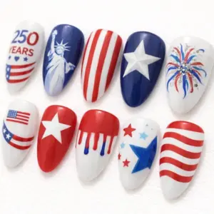 250 Years Statue of Liberty Press On Nails 4th July Fake Nails 3