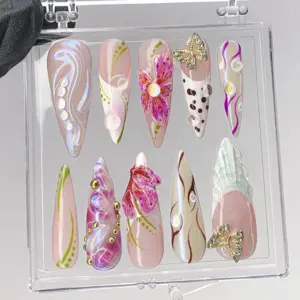 3D Butterfly Floral Press On Nails 1