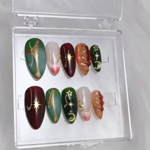 3D Floral Glitter Press On Nails Long Y2K Party 4