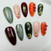 3D floral glitter Y2K long press on nails party wedding fake nails