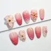 3D floral jelly luxury Y2K press on nails fake nails almond