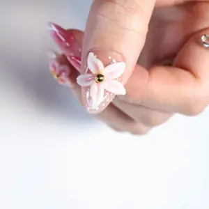 3D Floral Jelly Press On Nails Luxury Y2K Fake Nails 4