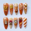 3d autumn charm fox owl press on nails 1