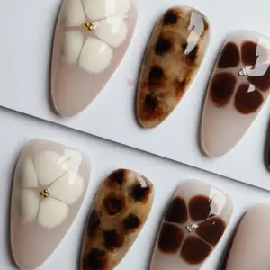 Autumn Floral 3D Press On Nails Luxury Y2K Fake Nails 2