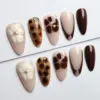 Autumn floral 3D luxury Y2K press on nails fall fake nails abstract