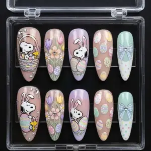Easter Cartoon Dog Press On Nails 3