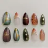 Graffiti Hand Painted Press On Nails - Colorful Fake Nails | ST090 8 Graffiti hand painted colorful custom press on nails fake nails gel
