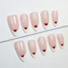 Heart French Tip Press On Nails | Luxury Party Fake Nails | EV080 2 Heart accent french tip luxury party press on nails fake nails