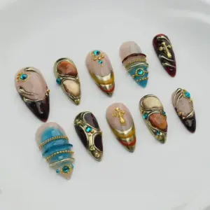 Magical Princess Press On Nails Handmade Gel Fake Nails 1