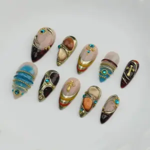 Magical Princess Press On Nails Handmade Gel Fake Nails 3