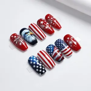 Patriotic Eagle Press On Nails 1