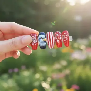 Patriotic Eagle Press On Nails 2