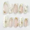 Pink starlight reusable handmade gel press on nails fake nails sparkle