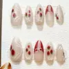 Strawberry bliss reusable handmade gel press on nails fake nails summer