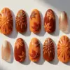 autumn maple leaf press on nails 2