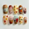 cartoon dog fall maple press on nails 1