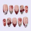 cherry leopard 3d press on nails 1