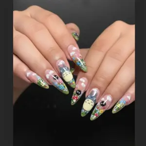 cottagecore floral press on nails 3d garden spring 2