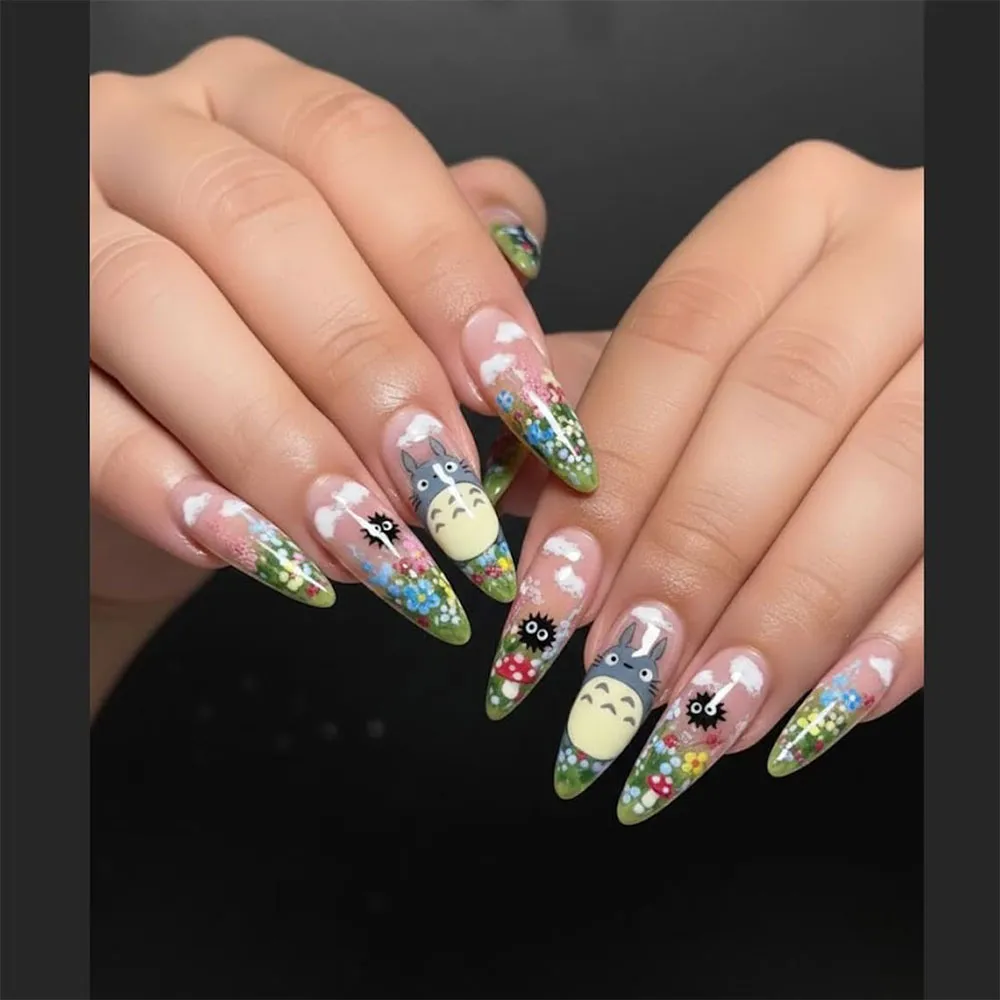 Cottagecore Floral Press On Nails | 3D Garden Spring Fake Nails | SE20 - Image 3