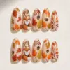 Fox Autumn Press On Nails | Nude Maple Leaf Acorn Berry Fake Nails | SE17 3 fox autumn maple leaf nude press on nails