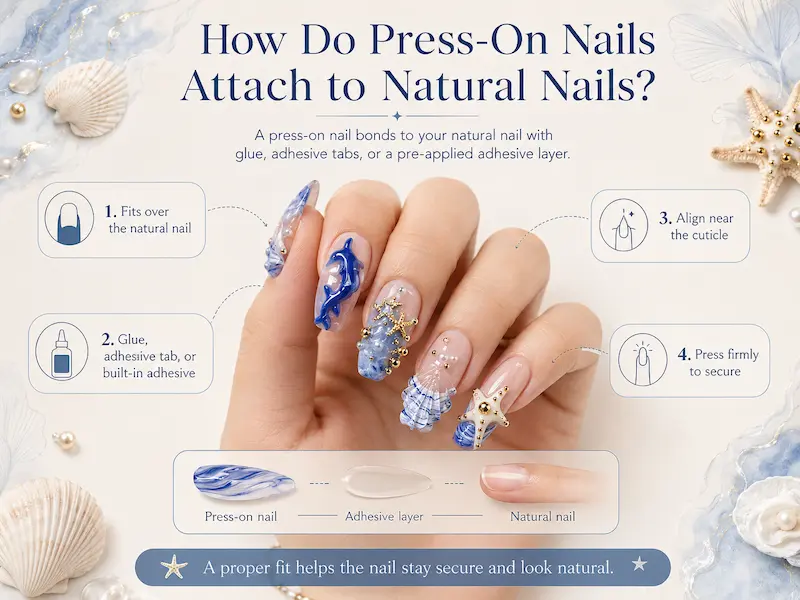 How Do Press-On Nails Attach to Natural Nails?