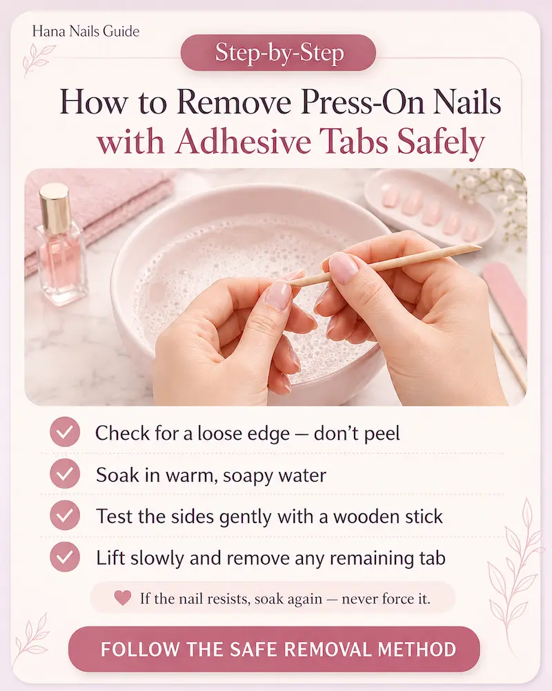 How to Remove Press-On Nails Applied With Adhesive Tabs