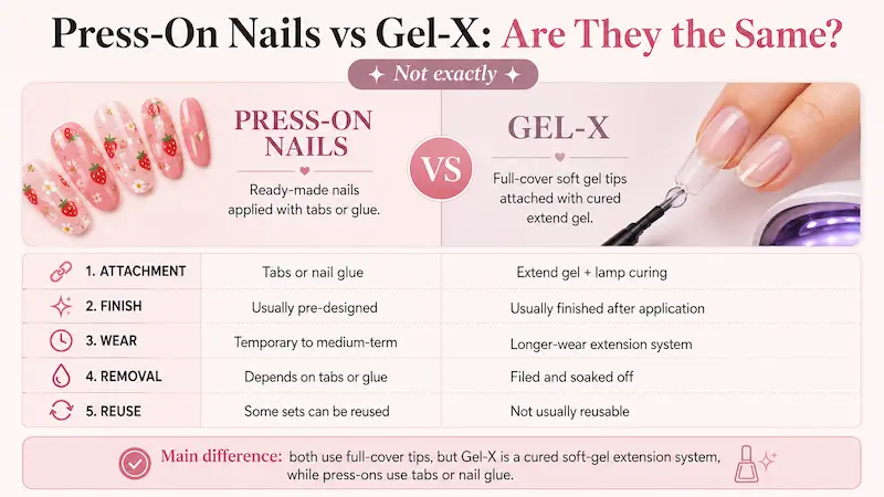 Press-On Nails vs Gel-X: Are They the Same?