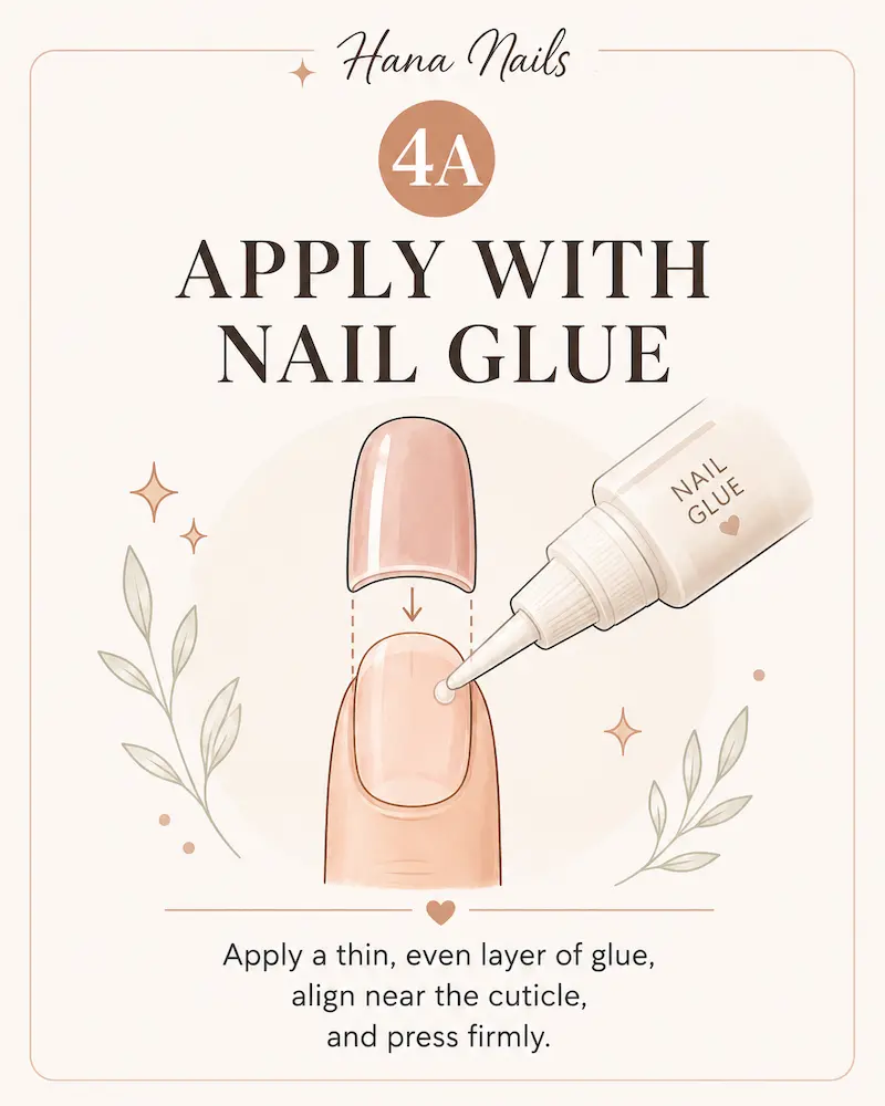 Step 4A: Apply Press-On Nails With Nail Glue