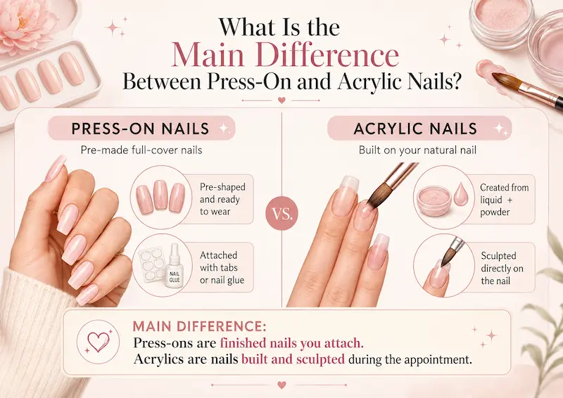 What Is the Main Difference Between Press-On and Acrylic Nails?