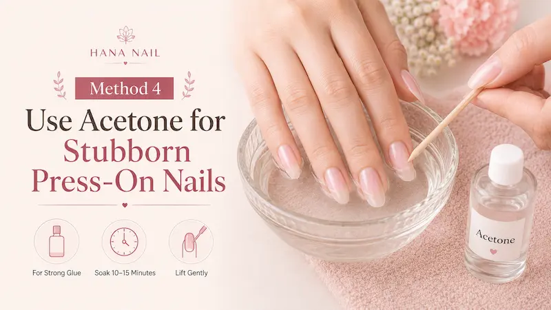 Method 4: Use Acetone for Stubborn Press-On Nails