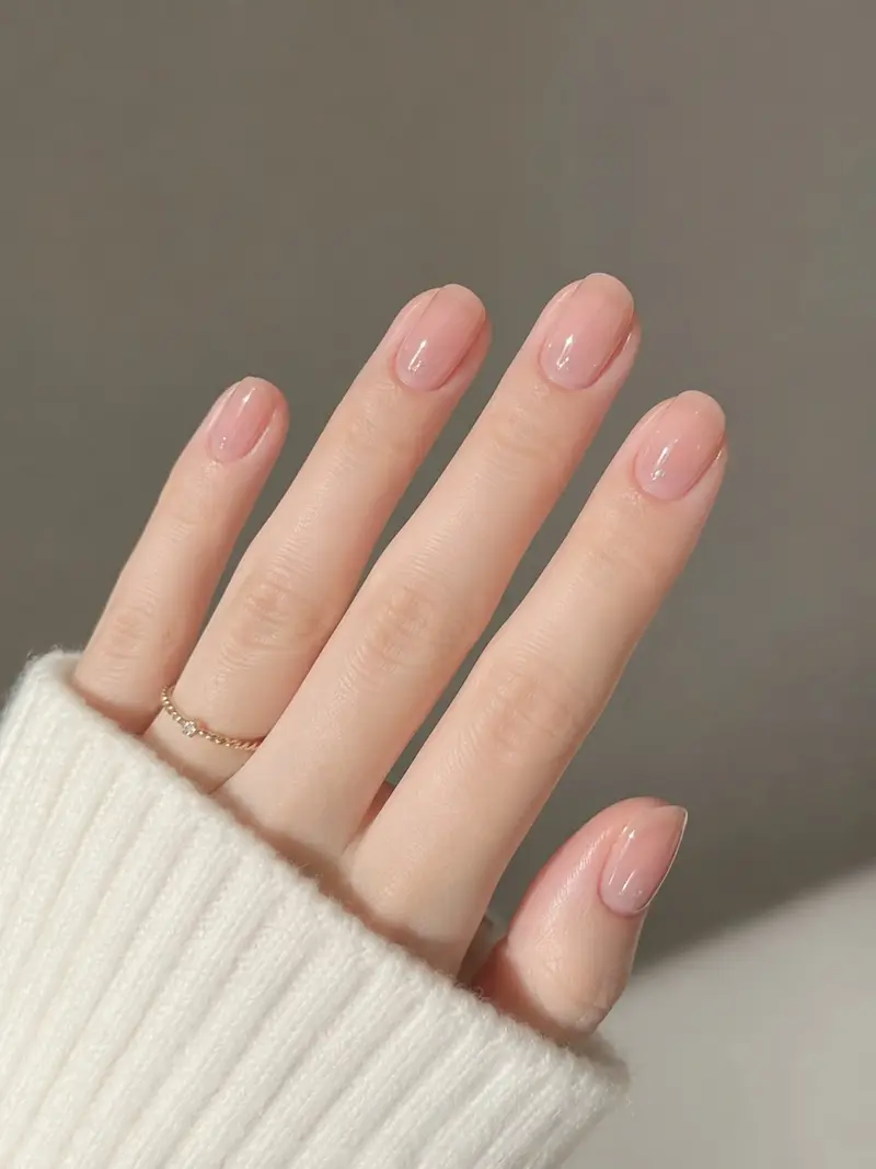 Milky Nude Short Press-On Nails