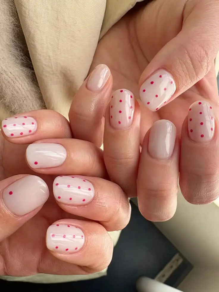 Minimal Dot or Polka Dot Short Nails