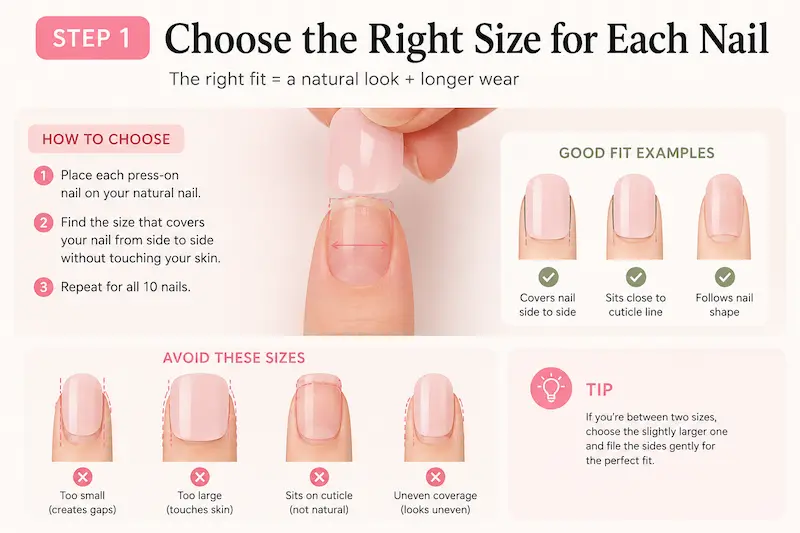 Step 1: Choose the Right Size for Each Nail