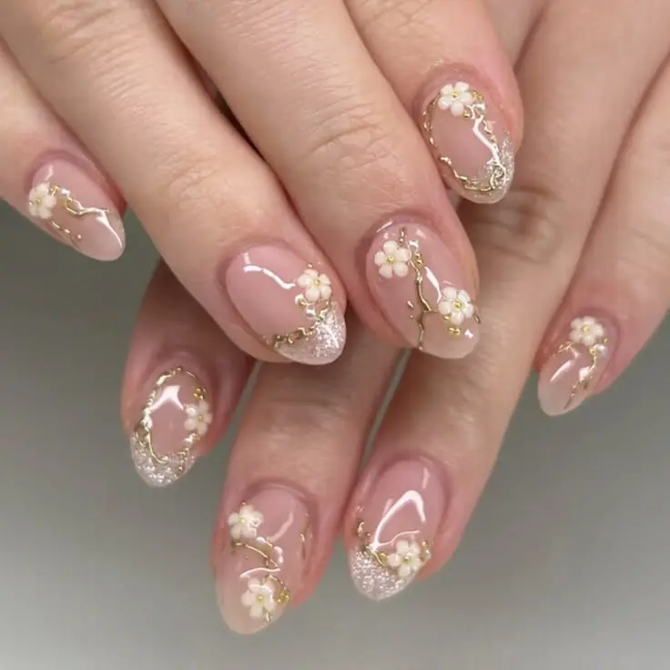 Tiny Floral Short Press-Ons